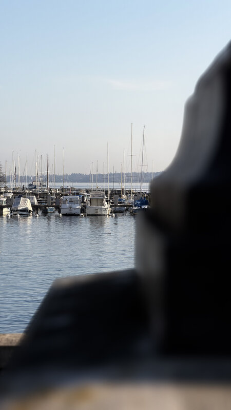 Geneva marina with sailboats on Lake Léman